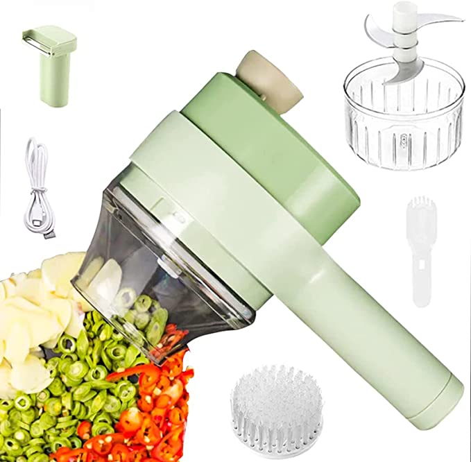 Juego de cortador de verduras eléctrico portátil 4 en 1