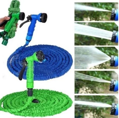 MANGUERA EXTENSIBLE 15 metros + pistola 7 chorros. Con envío gratis.